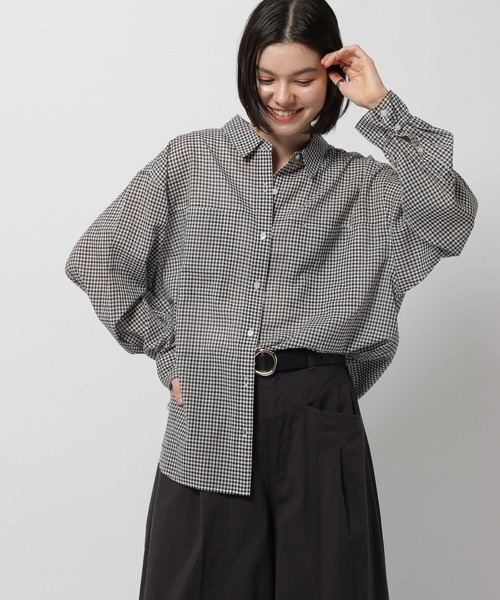 niko and...(ニコアンド)の「プレミアムローン柄シャツ(シャツ/ブラウス・レディース・レッド/グリーン/ブラック/ブルー・LARGE/MEDIUM)」の2枚目の写真