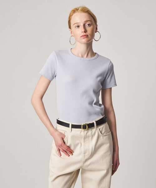 Steven Alan(スティーブンアラン)の「<Steven Alan>ラメ テレコ プルオーバー(Tシャツ/カットソー・レディース・オフホワイト/ライトブルー/ブラック・FREE)」の3枚目の写真