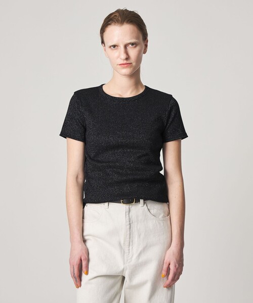 Steven Alan(スティーブンアラン)の「<Steven Alan>ラメ テレコ プルオーバー(Tシャツ/カットソー・レディース・オフホワイト/ライトブルー/ブラック・FREE)」の2枚目の写真