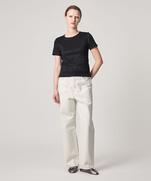Steven Alan(スティーブンアラン)の「<Steven Alan>ラメ テレコ プルオーバー(Tシャツ/カットソー・レディース・オフホワイト/ライトブルー/ブラック・FREE)」の6枚目の写真
