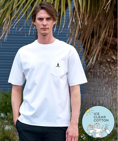 DRESSTERIOR(ドレステリア)の「【接触冷感/抗菌防臭/消臭】ICE CLEAR COTTON オーバーフィットTシャツ(Tシャツ/カットソー・メンズ・ブラック/ブラウン系その他/サックスブルー/ホワイト・90/91/92/94)」の2枚目の写真