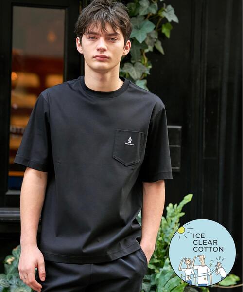 DRESSTERIOR(ドレステリア)の「【接触冷感/抗菌防臭/消臭】ICE CLEAR COTTON オーバーフィットTシャツ(Tシャツ/カットソー・メンズ・ブラック/ブラウン系その他/サックスブルー/ホワイト・90/91/92/94)」の1枚目の写真