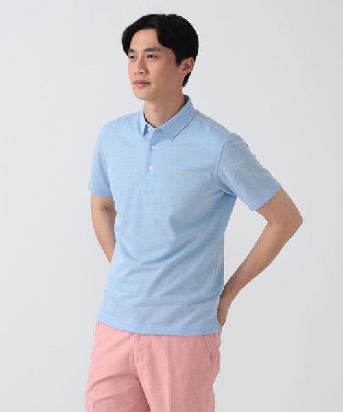 BEAMS GOLF(ビームスゴルフ)の「PURPLE LABEL / シャンブレー 鹿の子 ポロシャツ(ポロシャツ・メンズ・ネイビー/グレー/サックスブルー・MEDIUM/X-LARGE/SMALL/LARGE)」の18枚目の写真