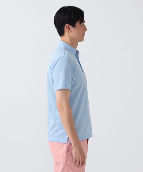 BEAMS GOLF(ビームスゴルフ)の「PURPLE LABEL / シャンブレー 鹿の子 ポロシャツ(ポロシャツ・メンズ・ネイビー/グレー/サックスブルー・MEDIUM/X-LARGE/SMALL/LARGE)」の22枚目の写真