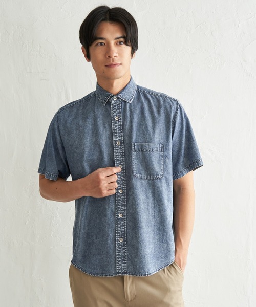 ikka(イッカ)の「【MonoMax × 小泉孝太郎】インディゴ冷感スイスカラーシャツ「小泉孝太郎さん着用モデル」(シャツ/ブラウス・メンズ・ブルー/ブラック/ネイビー・XL/L/M/S)」の11枚目の写真