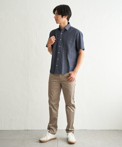 ikka(イッカ)の「【MonoMax × 小泉孝太郎】インディゴ冷感スイスカラーシャツ「小泉孝太郎さん着用モデル」(シャツ/ブラウス・メンズ・ブルー/ブラック/ネイビー・XL/L/M/S)」の9枚目の写真