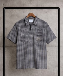 SEQUENZ (シークエンズ) シャツ 半袖 メンズ ウエスタン チェック柄 ポケット ワンポイント 刺繍 ユニセックス