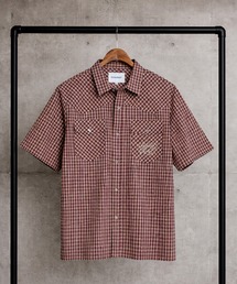 SEQUENZ (シークエンズ) シャツ 半袖 メンズ ウエスタン チェック柄 ポケット ワンポイント 刺繍 ユニセックス
