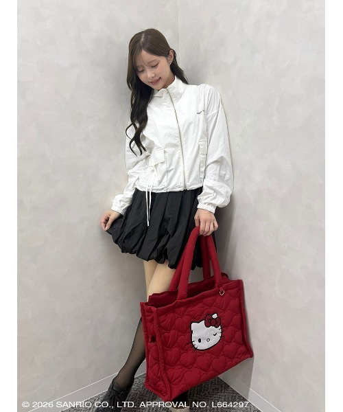 sanrio house(サンリオハウス)の「ハローキティ バックデザインリボンナイロンブルゾン(ブルゾン・レディース・ホワイト/ライトピンク/ブラック・F)」の10枚目の写真