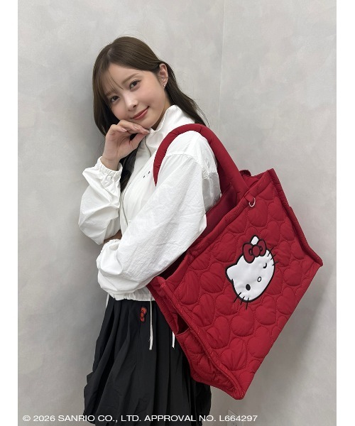 sanrio house(サンリオハウス)の「ハローキティ バックデザインリボンナイロンブルゾン(ブルゾン・レディース・ホワイト/ライトピンク/ブラック・F)」の14枚目の写真