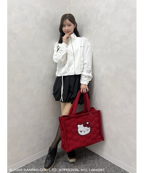 sanrio house(サンリオハウス)の「ハローキティ バックデザインリボンナイロンブルゾン(ブルゾン・レディース・ホワイト/ライトピンク/ブラック・F)」の11枚目の写真
