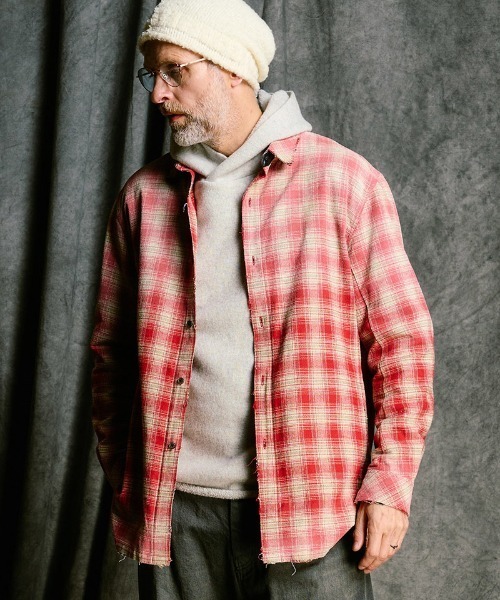 ms6491- aging loose check shirt オンブレーチェックシャツ(4812 ch91j)