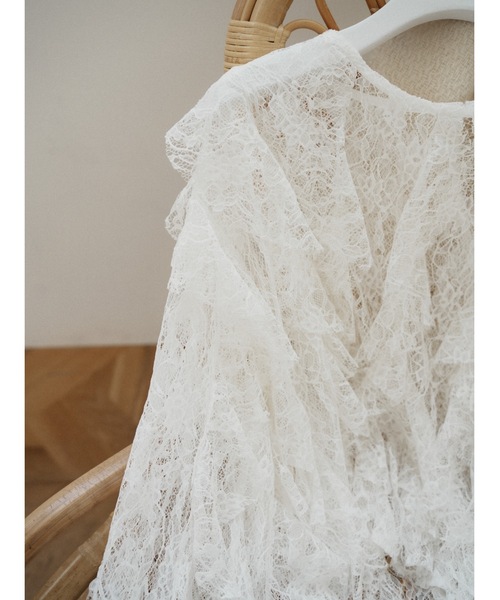Katrin TOKYO(カトリーントーキョー)の「sheer lace ruffle blouse(シャツ/ブラウス・レディース・ベージュ/ネイビー/ホワイト・FREE/XS)」の18枚目の写真