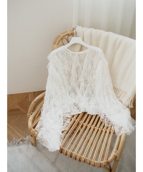 Katrin TOKYO(カトリーントーキョー)の「sheer lace ruffle blouse(シャツ/ブラウス・レディース・ベージュ/ネイビー/ホワイト・FREE/XS)」の21枚目の写真