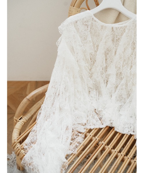 Katrin TOKYO(カトリーントーキョー)の「sheer lace ruffle blouse(シャツ/ブラウス・レディース・ベージュ/ネイビー/ホワイト・FREE/XS)」の22枚目の写真