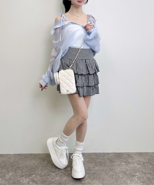 INGNI(イング)の「2Way肩リボンオフショルシアーシャツ(シャツ/ブラウス・レディース・イエロー/ピンク/アイボリー/サックスブルー・M)」の19枚目の写真