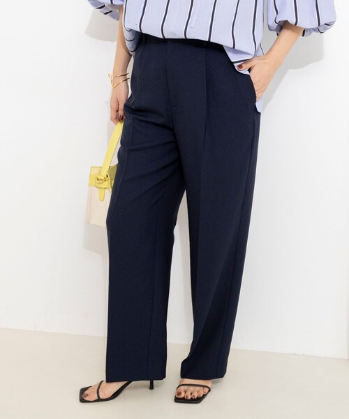NOLLEY’S(ノーリーズ)の「《セットアップ対応》ウォッシャブルストレッチツイル愛されセミワイドパンツ(その他パンツ・レディース・ネイビー/ベビーピンク/ベージュ/グレイッシュブルー・40/38/36/34)」の3枚目の写真