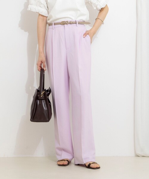 NOLLEY’S(ノーリーズ)の「《セットアップ対応》ウォッシャブルストレッチツイル愛されセミワイドパンツ(その他パンツ・レディース・ネイビー/ベビーピンク/ベージュ/グレイッシュブルー・40/38/36/34)」の9枚目の写真