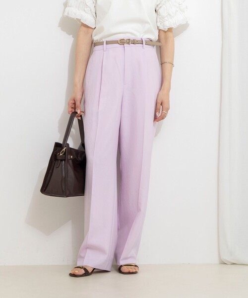 NOLLEY’S(ノーリーズ)の「《セットアップ対応》ウォッシャブルストレッチツイル愛されセミワイドパンツ(その他パンツ・レディース・ネイビー/ベビーピンク/ベージュ/グレイッシュブルー・40/38/36/34)」の10枚目の写真