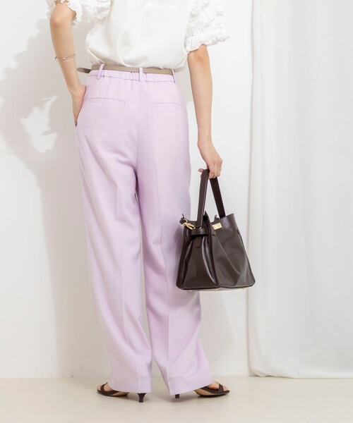 NOLLEY’S(ノーリーズ)の「《セットアップ対応》ウォッシャブルストレッチツイル愛されセミワイドパンツ(その他パンツ・レディース・ネイビー/ベビーピンク/ベージュ/グレイッシュブルー・40/38/36/34)」の11枚目の写真