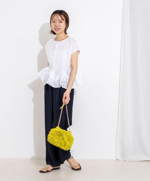 NOLLEY’S(ノーリーズ)の「《セットアップ対応》ウォッシャブルストレッチツイル愛されセミワイドパンツ(その他パンツ・レディース・ネイビー/ベビーピンク/ベージュ/グレイッシュブルー・40/38/36/34)」の17枚目の写真