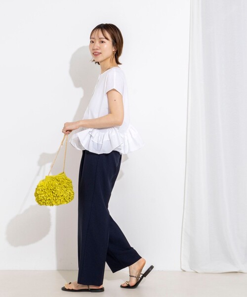NOLLEY’S(ノーリーズ)の「《セットアップ対応》ウォッシャブルストレッチツイル愛されセミワイドパンツ(その他パンツ・レディース・ネイビー/ベビーピンク/ベージュ/グレイッシュブルー・40/38/36/34)」の18枚目の写真