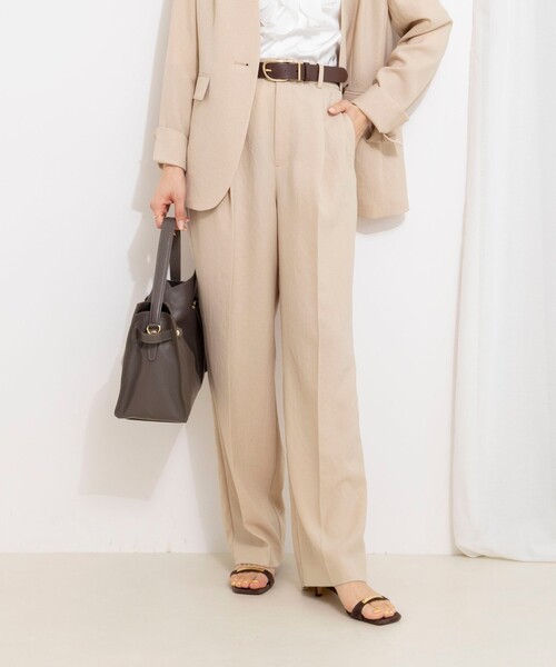 NOLLEY’S(ノーリーズ)の「《セットアップ対応》ウォッシャブルストレッチツイル愛されセミワイドパンツ(その他パンツ・レディース・ネイビー/ベビーピンク/ベージュ/グレイッシュブルー・40/38/36/34)」の11枚目の写真