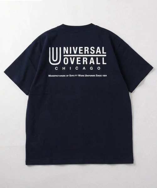 UNIVERSAL OVERALL(ユニバーサルオーバーオール)の「【92】【UNIVERSAL OVERALL/ユニバーサルオーバーオール】バックロゴプリント ポケット付 クルーネックTシャツ/ピスネーム/アメカジ(Tシャツ/カットソー・メンズ・ブラック/ホワイト/ネイビー/アッシュグレー・M/XL/L)」の4枚目の写真