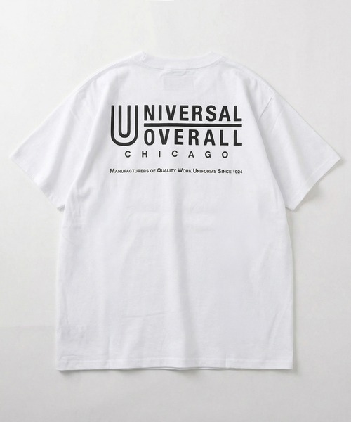 UNIVERSAL OVERALL(ユニバーサルオーバーオール)の「【92】【UNIVERSAL OVERALL/ユニバーサルオーバーオール】バックロゴプリント ポケット付 クルーネックTシャツ/ピスネーム/アメカジ(Tシャツ/カットソー・メンズ・ブラック/ホワイト/ネイビー/アッシュグレー・M/XL/L)」の1枚目の写真