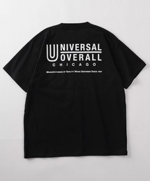 【92】【UNIVERSAL OVERALL/ユニバーサルオーバーオール】バックロゴプリント ポケット付 クルーネックTシャツ/ピスネーム/アメカジ