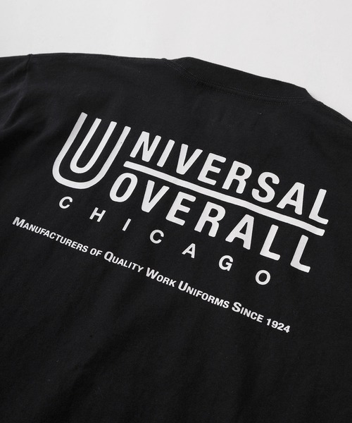 UNIVERSAL OVERALL(ユニバーサルオーバーオール)の「【92】【UNIVERSAL OVERALL/ユニバーサルオーバーオール】バックロゴプリント ポケット付 クルーネックTシャツ/ピスネーム/アメカジ(Tシャツ/カットソー・メンズ・ブラック/ホワイト/ネイビー/アッシュグレー・M/XL/L)」の6枚目の写真
