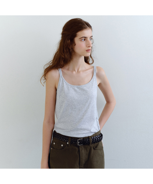 URAGO(ユラーゴ)の「Tencel double sleeveless(Tシャツ/カットソー・レディース・アイボリー/ブラック/オートミール/ブラウン・FREE)」の4枚目の写真