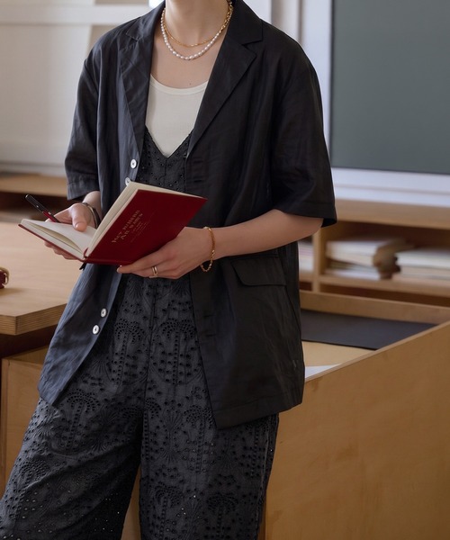 antiqua(アンティカ)の「ノースリーブ 綿100 サロペット(サロペット/オーバーオール・レディース・ブラック・ONESIZE)」の11枚目の写真