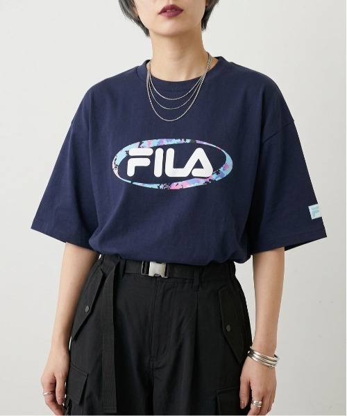 FILA(フィラ)の「FILA×初音ミク“Spring Splash”Tシャツ / S/S T-SHIRT(Tシャツ/カットソー・レディース・ネイビー・M/L/XL)」の1枚目の写真
