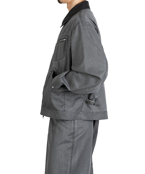 marka（マーカ）の「marka / マーカ：WORK JACKET -WASHABLE 2/72 WOOL GABARDINE PIGMENT PRINT-：M26A03BL01C[COR]（ブルゾン・メンズ・チャコールグレー・2(M)）」の12枚目の写真