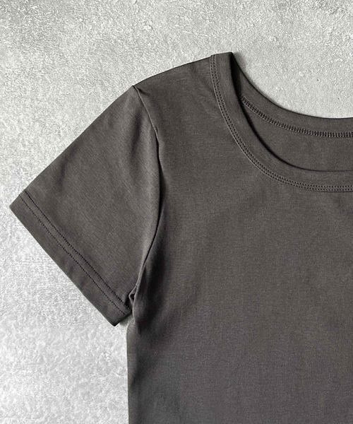 LOWO(ロワ)の「【超ストレッチ / M~4L】型崩れしにくい極上コットンプルオーバー(Tシャツ/カットソー・レディース・イエロー/チャコールグレー/ホワイト/ブラック/ブルー/ピンク・M/2L/L/4L/3L)」の20枚目の写真