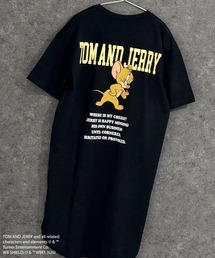 TOM&JERRY（トムアンドジェリー）の「【TOM&JERRY/トム＆ジェリー】コットン100% オーバーサイズ 半袖ワンピース（T26-05)（ワンピース）」