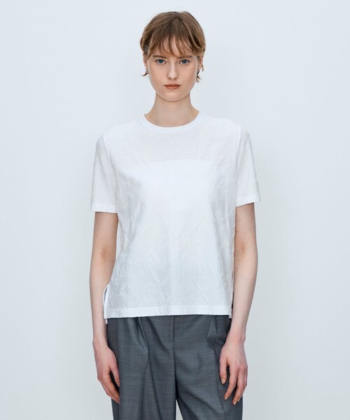 TOMORROWLAND collection(トゥモローランドコレクション)の「ジオメトリックカットジャージー クルーネックプルオーバー(Tシャツ/カットソー・レディース・ブラック/ホワイト・S)」の4枚目の写真