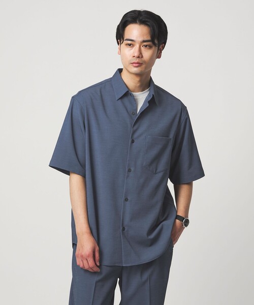 green label relaxing(グリーンレーベルリラクシング)の「ポリエステル ドビー ジャストルーズ 半袖 シャツ -接触冷感・吸水速乾・ストレッチ-(シャツ/ブラウス・メンズ・モカ/ダークグレー/ロイヤルブルー・XL/M/L/S)」の3枚目の写真