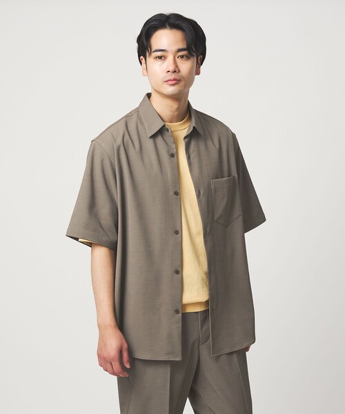 green label relaxing(グリーンレーベルリラクシング)の「ポリエステル ドビー ジャストルーズ 半袖 シャツ -接触冷感・吸水速乾・ストレッチ-(シャツ/ブラウス・メンズ・モカ/ダークグレー/ロイヤルブルー・XL/M/L/S)」の5枚目の写真