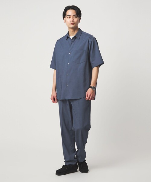 green label relaxing(グリーンレーベルリラクシング)の「ポリエステル ドビー ジャストルーズ 半袖 シャツ -接触冷感・吸水速乾・ストレッチ-(シャツ/ブラウス・メンズ・モカ/ダークグレー/ロイヤルブルー・XL/M/L/S)」の10枚目の写真