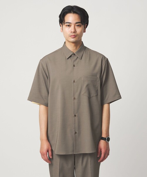green label relaxing(グリーンレーベルリラクシング)の「ポリエステル ドビー ジャストルーズ 半袖 シャツ -接触冷感・吸水速乾・ストレッチ-(シャツ/ブラウス・メンズ・モカ/ダークグレー/ロイヤルブルー・XL/M/L/S)」の11枚目の写真
