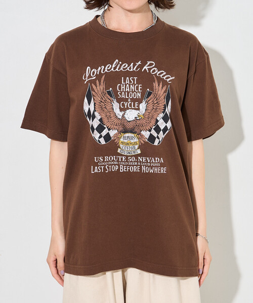 FREAK'S STORE(フリークスストア)の「ROCK T-SHIRT/ロックTシャツ(Tシャツ/カットソー・レディース・チャコールグレー/ブラウン/ダークグレー・フリ-)」の16枚目の写真