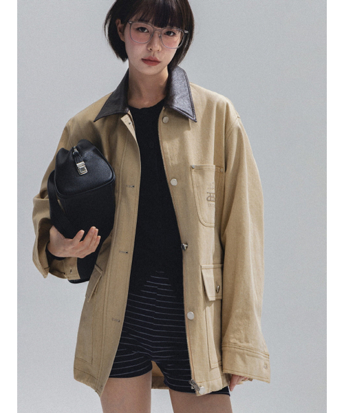 ANNEHEARTS(アンハーツ)の「Signature Logo Overfit Work Jacket_BEIGE(デニムジャケット・レディース・その他・SMALL/MEDIUM)」の3枚目の写真