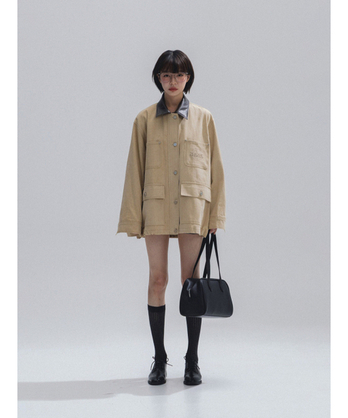 ANNEHEARTS(アンハーツ)の「Signature Logo Overfit Work Jacket_BEIGE(デニムジャケット・レディース・その他・SMALL/MEDIUM)」の5枚目の写真
