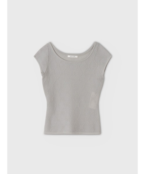 EIMY ISTOIRE(エイミーイストワール)の「PAPILLON MONOGRAM KNIT TOP(ニット/セーター・レディース・ライトピンク/ブラック/ライトグレー/ホワイト・F)」の3枚目の写真