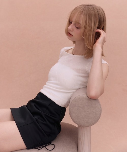 EIMY ISTOIRE(エイミーイストワール)の「PAPILLON MONOGRAM KNIT TOP(ニット/セーター・レディース・ライトピンク/ブラック/ライトグレー/ホワイト・F)」の10枚目の写真