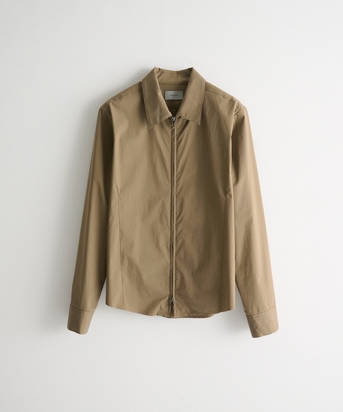 CONZ(コンズ)の「fitted zip up shirt/冷房対策/ジップシャツ/NVRFRGT(シャツ/ブラウス・メンズ・ブラック/チャコールグレー/ベージュ・1/2/3)」の1枚目の写真