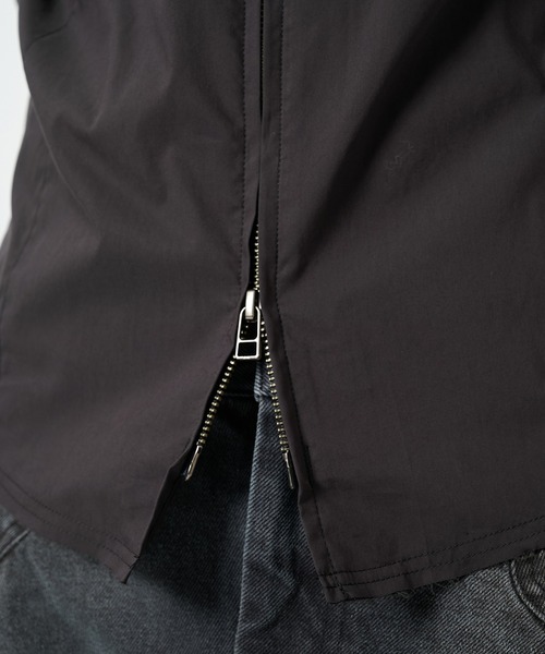 CONZ(コンズ)の「fitted zip up shirt/冷房対策/ジップシャツ/NVRFRGT(シャツ/ブラウス・メンズ・ブラック/チャコールグレー/ベージュ・1/2/3)」の14枚目の写真