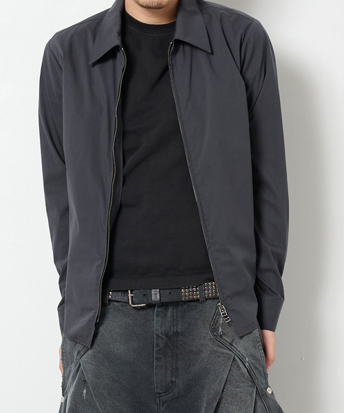 CONZ(コンズ)の「fitted zip up shirt/冷房対策/ジップシャツ/NVRFRGT(シャツ/ブラウス・メンズ・ブラック/チャコールグレー/ベージュ・1/2/3)」の22枚目の写真